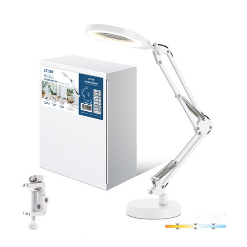 Lampka biurkowa LED Auriq z lupą 10W CCT biała