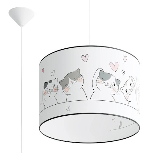 Lampa wisząca dziecięca Cat 40 1xE27 wielokolorowa
