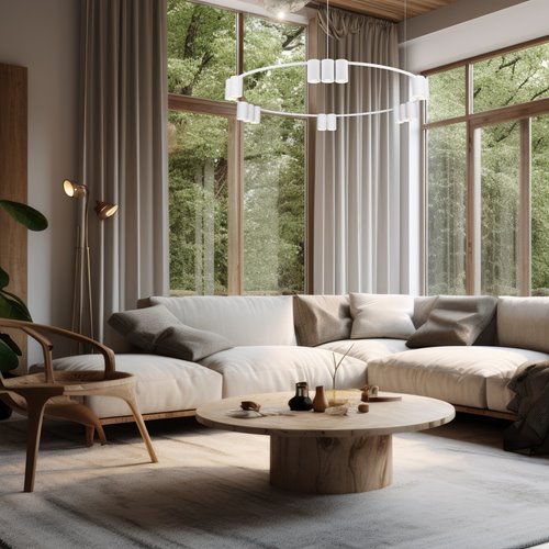 Lampa wisząca okrągła ze spotami Genesis 15xGU10 biała