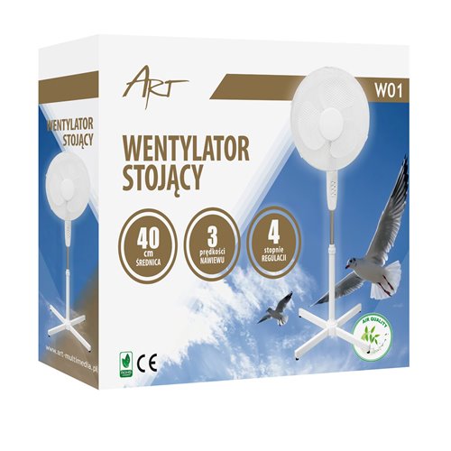Wentylator podłogowy stojący Wiatrak 45W 120cm