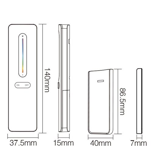 Pilot Mi-Light C4 RGB-CCT biały z uchwytem