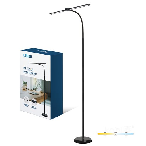 Lampa podłogowa LED Teilo Duo 14W 150cm 3CCT czarna