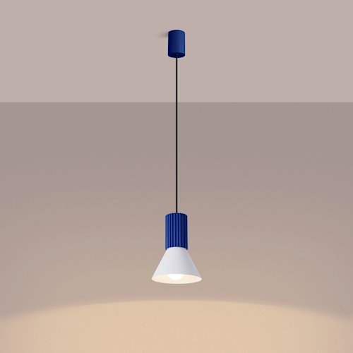 Lampa wisząca loftowa Estria 1xE14 biało-ultramarynowa