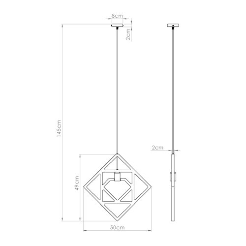 Lampa wisząca dekoracyjna Caro 1xE27 naturalne drewno/czarna