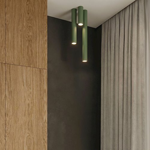 Tuba sufitowa Lagos 10 cm 1xGU10 zielony oliwkowy