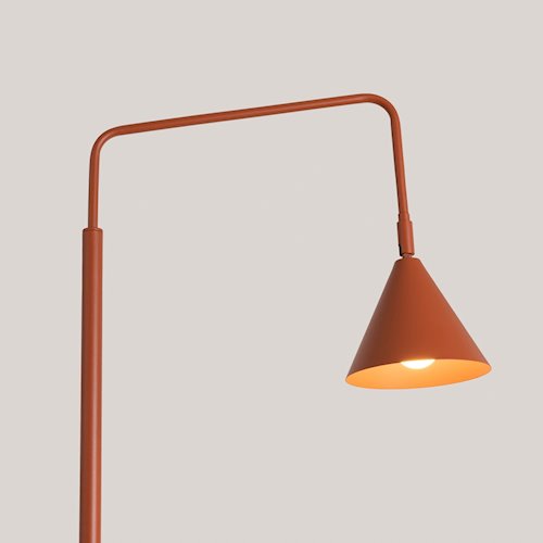 Lampa podłogowa ze stożkowym kloszem Nox 1xE14 ochra czerwona