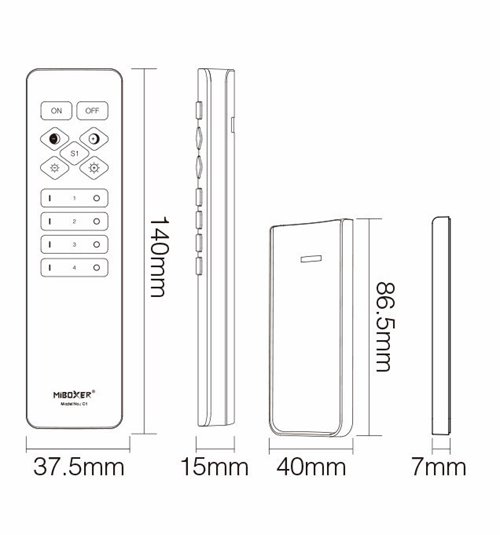 Pilot Mi-Light C1 Mono+CCT biały - 4 strefy