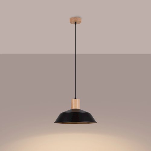 Lampa wisząca z okrągłym kloszem Fano 1xE27 czarna