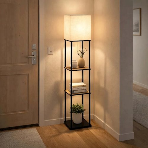 Lampa stojąca Square 1xE27 160cm czarna