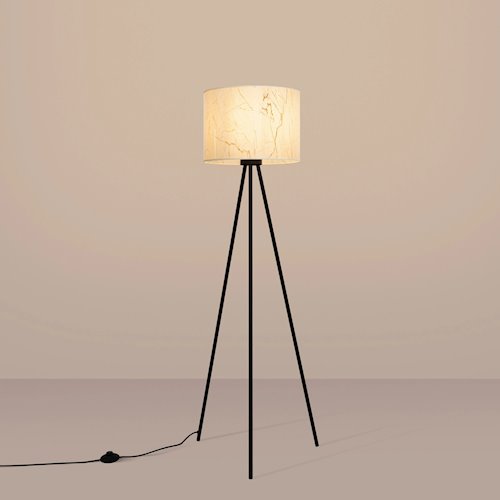 Lampa podłogowa z abażurem Nevia 1xE27 beżowy marmur
