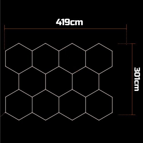 Lampa LED Hexagon 11L CRI90 419x301cm 460W 6500K