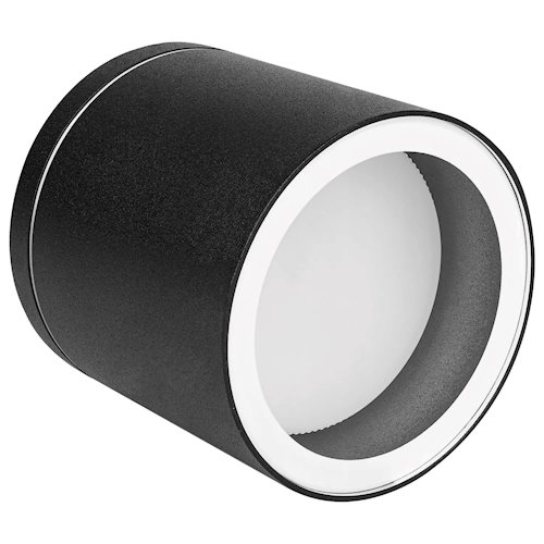 Tuba sufitowa natynkowa GX53 IP44 czarna z białym ringiem