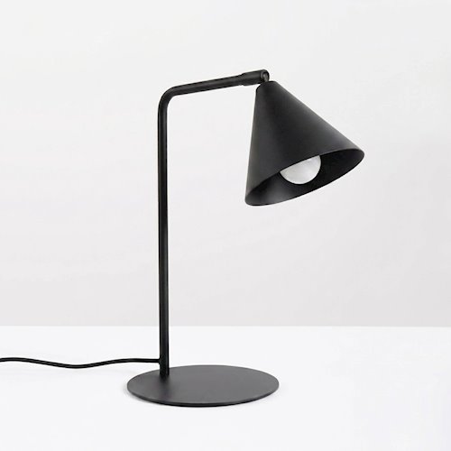 Lampa biurkowa ze stożkowym kloszem Nox 1xE14 czarna