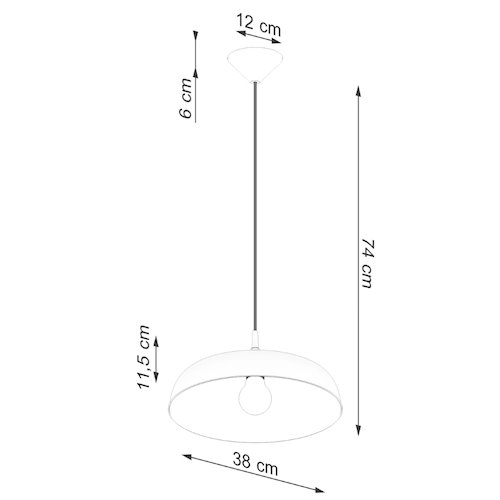 Lampa wisząca z okrągłym kloszem Gina 1xE27 biała