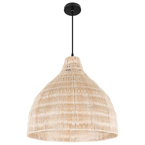 Lampa wisząca Boho 1xE27 z rattanowym kloszem 45cm