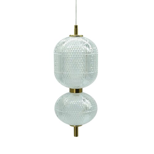 Lampa wisząca LED podwójna Amelia 30W - złota