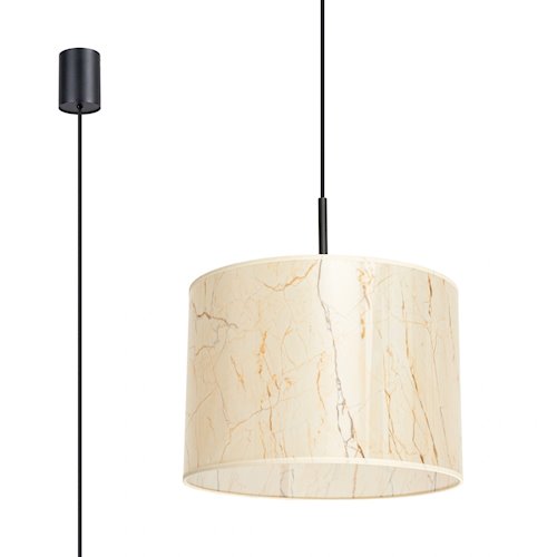 Lampa wisząca z abażurem Nevia 1xE27 beżowy marmur