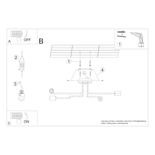 Żyrandol loftowy Vector 4xE27 czarny