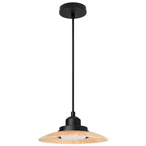 Lampa wisząca CIRVO GX53 okrągła czarna-drewno
