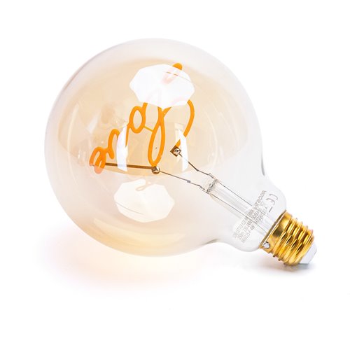 Żarówka LED Filament z napisem Love E27 4W G125 1800K