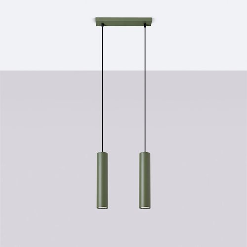 Lampa wisząca podwójna Lagos 2xGU10 listwa zielona oliwka