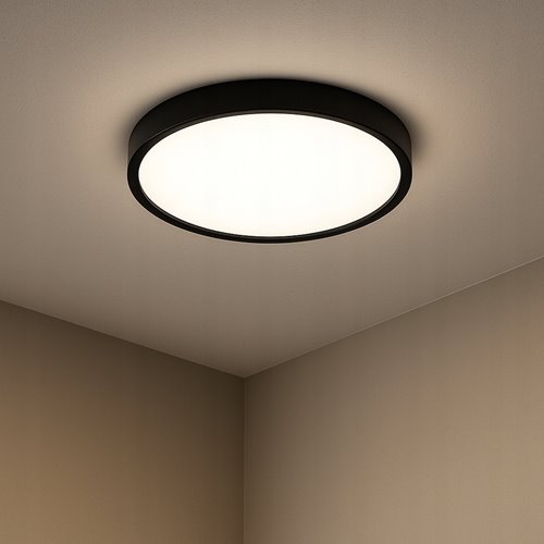 Panel LED okrągły czarny Lumo 18W z czujnikiem