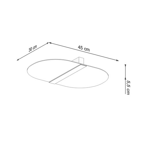 Lampa sufitowa elipsa SALIA 4xG9 mleczne szkło