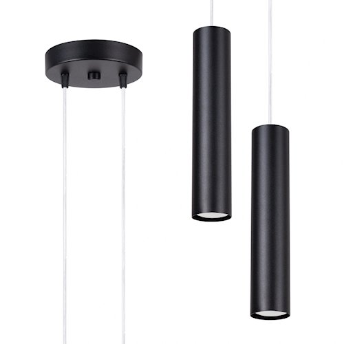 Lampa wisząca podwójna Lagos 2xGU10 okrągła czarna