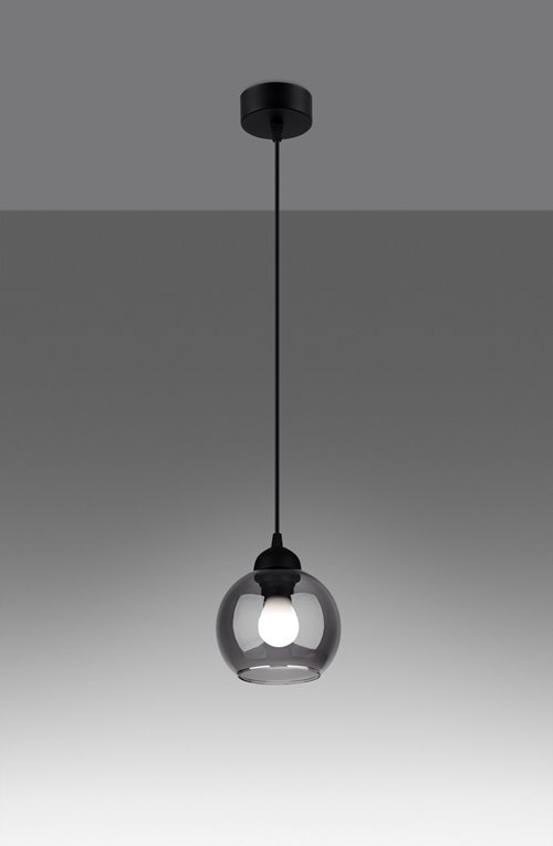 Lampa wisząca ALINO 1xE27 ciemne szkło