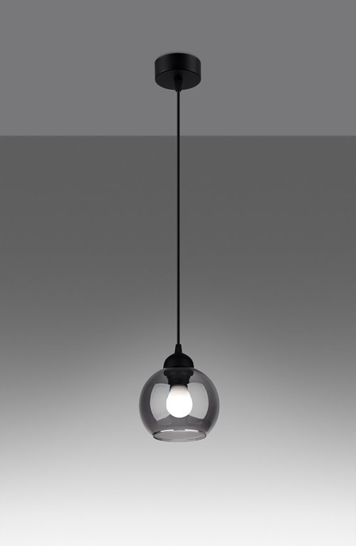 Lampa wisząca ALINO 1xE27 ciemne szkło