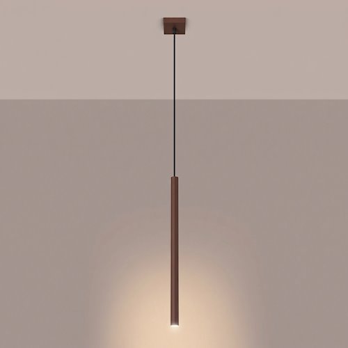 Lampa wisząca pojedyncza tuba Pastelo 1xG9 brązowa