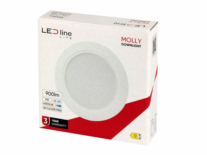 Panel LED Downlight MOLLY 9W 830lm 3000K okrągły