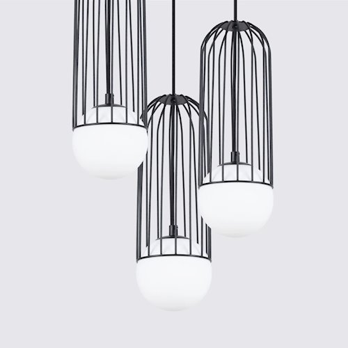 Lampa wisząca potrójna Brina okrągła 3xG9 czarna