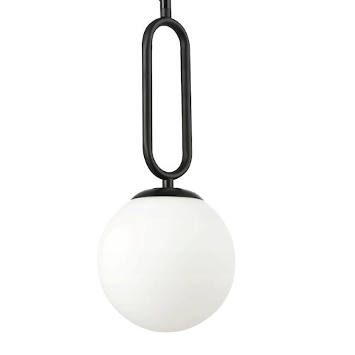 Lampa wisząca mleczna kula Bali 15cm 1xE27 dekor czarna