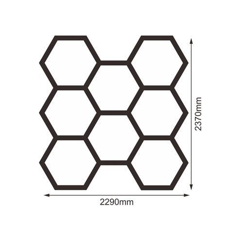 Lampa LED Hexagon 8xHEX 280W 6500K