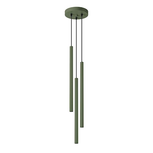 Lampa wisząca potrójna Pastelo 3xG9 okrągła zielona oliwka