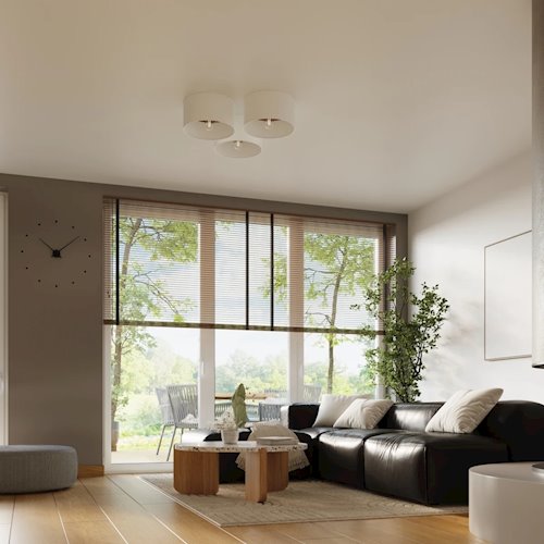Lampa sufitowa drewniana Telesto 1xE27 biały/ciemny brąz