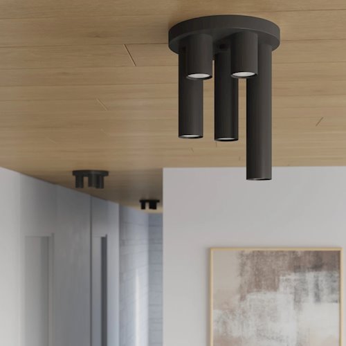 Lampa sufitowa tuby Lagos 5xGU10 okrągła czarna