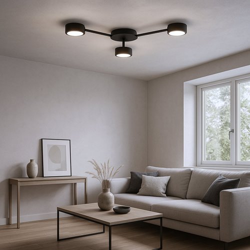 Lampa sufitowa trójramienna Moren 3xGX53 65cm czarna