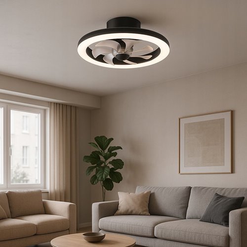 Plafon LED z wentylatorem Twist 36W+15W CCT 40cm czarny