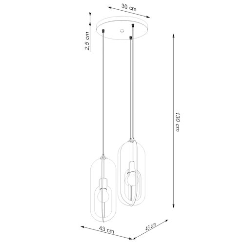 Lampa wisząca potrójna Nicus okrągła 3xE27 biała