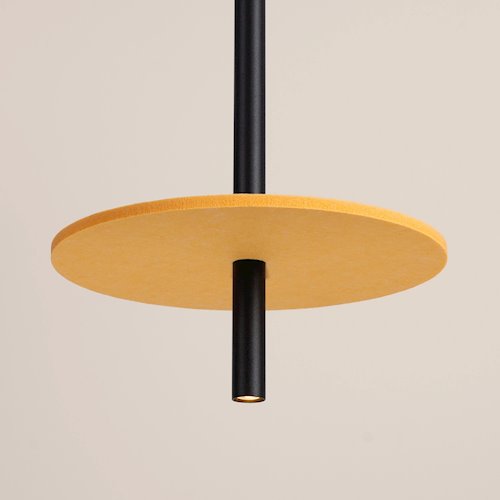Lampa wisząca filcowa Feltro 1xG9 czarno-żółta