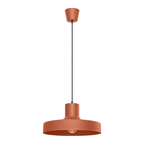 Lampa wisząca klasyczna Bilo 1xE27 ochra czerwona