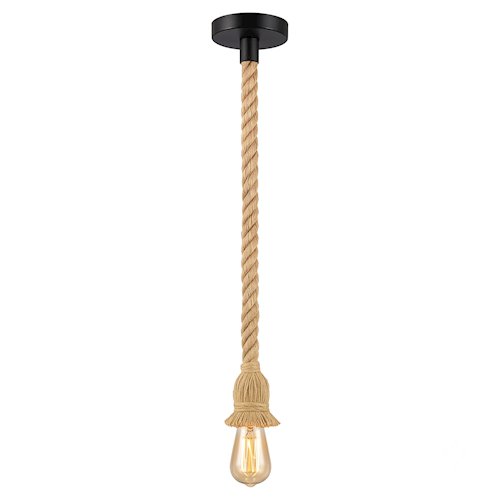 Lampa wisząca sznur 1xE27 120cm czarna podsufitka