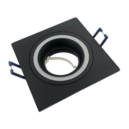 Oprawa halogenowa GU10 kwadrat Ring aluminiowa czarna