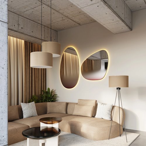 Lampa podłogowa z abażurem Nevia 1xE27 taupe
