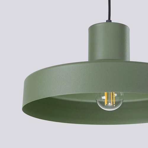 Lampa wisząca klasyczna Bilo 1xE27 zielona oliwka