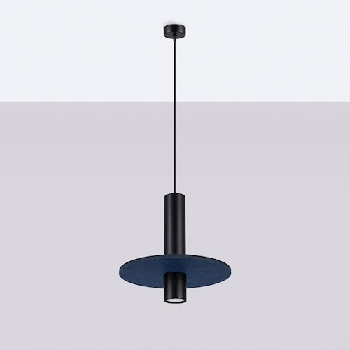 Lampa wisząca filcowa Pelta 1xGU10 czarno-granatowa