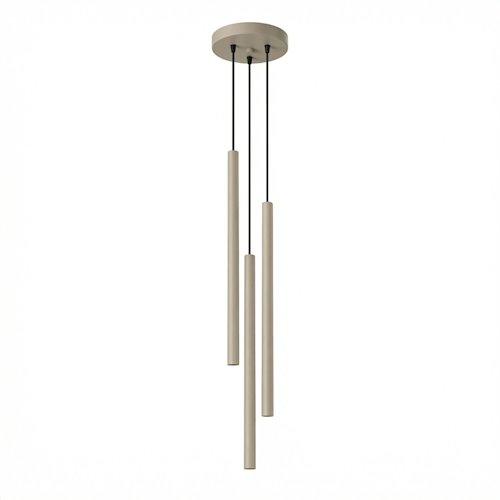 Lampa wisząca potrójna tuba Pastelo 3P 3xG9 okrągła taupe