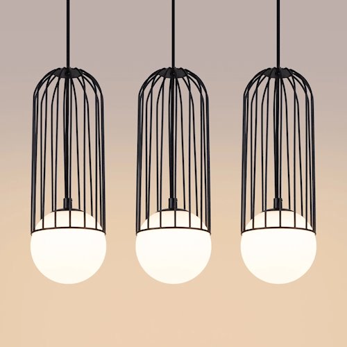 Lampa wisząca potrójna Brina listwa 3xG9 czarna
